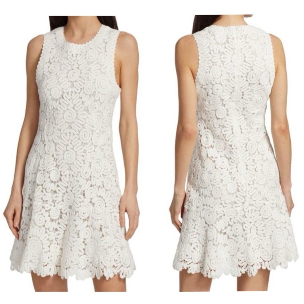 Jonathan Simkhai Miranda Embroidered Bridal Mini Dress Size 14 / XL
